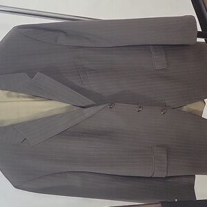 Classic Gray with Tan Pinstripe Men's Blazer